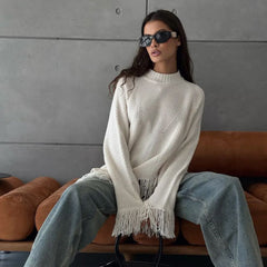 MARCELEN  WOOLEN TASSEL CUFF SWEAT