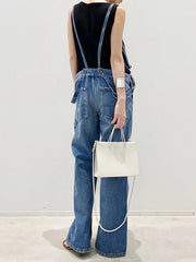 MARCELEN Double-Strap Denim Tulum