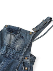 MARCELEN Double-Strap Denim Tulum