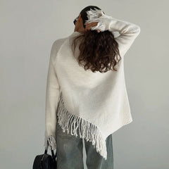 MARCELEN  WOOLEN TASSEL CUFF SWEAT