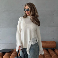 MARCELEN  WOOLEN TASSEL CUFF SWEAT