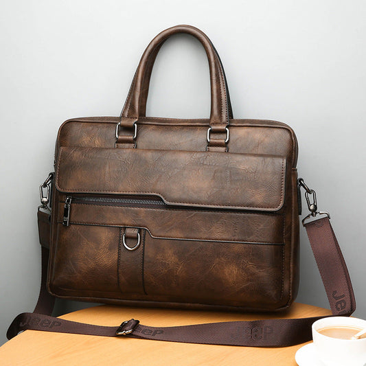 MARCELEN Men's Briefcase Shoulder Bag