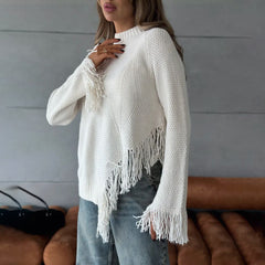 MARCELEN  WOOLEN TASSEL CUFF SWEAT