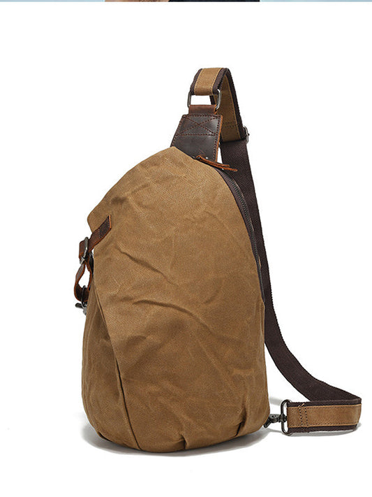 MARCELEN Waxed Canvas Chest Bag